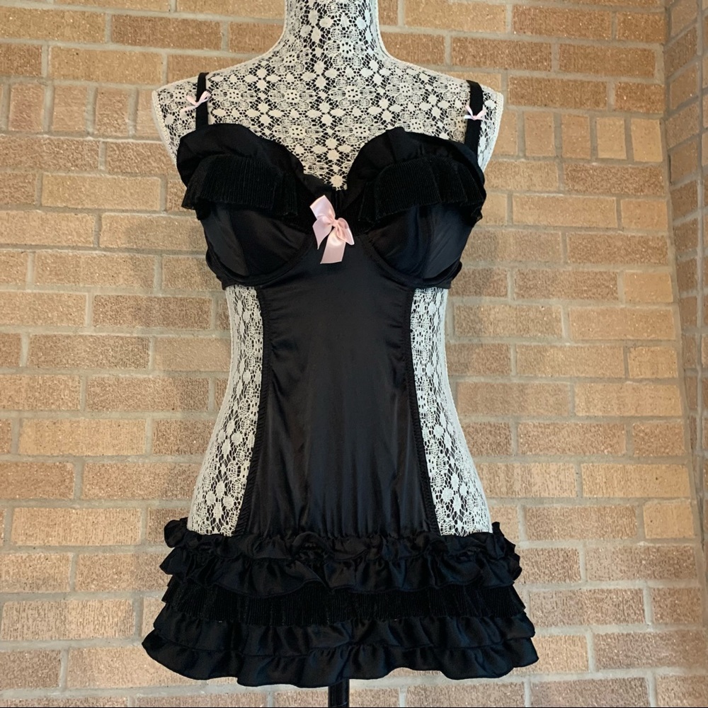 Victoria’s Secret Black Sexy Little Things French Maid Ruffle Lingerie